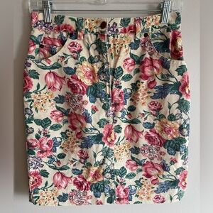 Vintage Made in USA Gotcha Covered Floral Midi Skirt